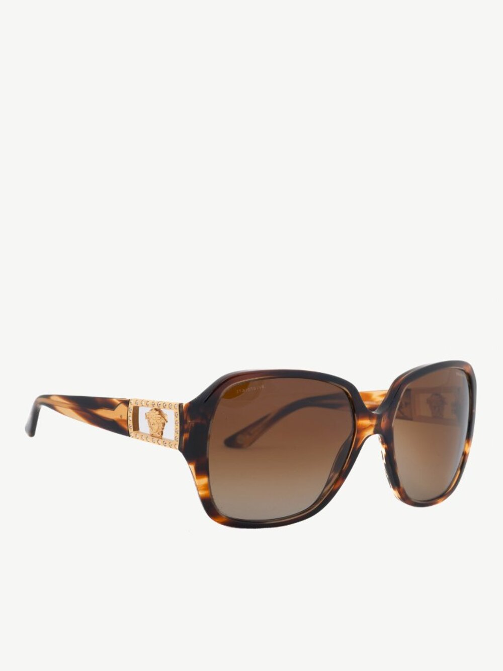 Versace VE4242B Brown Tortoiseshell Crystal-Medusa Sunglasses